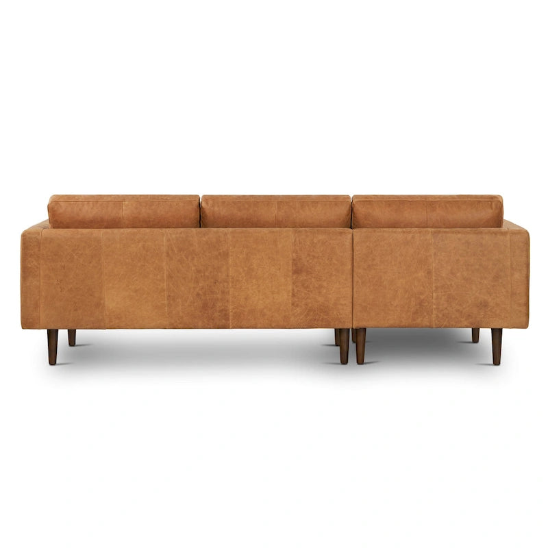 Left Sectional Sofa, Italian Leather, 4 Colors, Seats 3–4