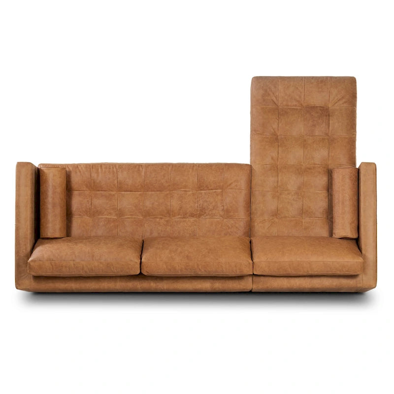 Left Sectional Sofa, Italian Leather, 4 Colors, Seats 3–4