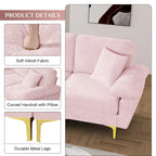 Blue/Pink/Orange/Green/Yellow Velvet U-Shaped Sectional Sofa with Chaise & Pillows, Seats 4–5