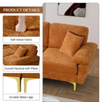 Blue/Pink/Orange/Green/Yellow Velvet U-Shaped Sectional Sofa with Chaise & Pillows, Seats 4–5