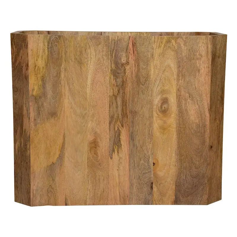 Natural Brown Wood Coffee Table, Hollow Cube Style, 30"L x 24"W x 15"H