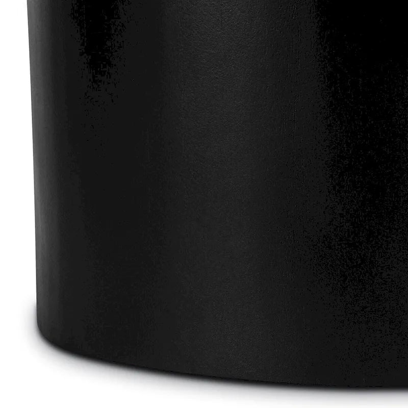 Black Round Wood Coffee Table, Single Pedestal, 1–2 Person