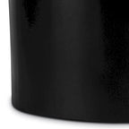 Black Round Wood Coffee Table, Single Pedestal, 1–2 Person