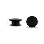 Black Round Wood Coffee Table, Single Pedestal, 1–2 Person