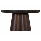 Walnut Round Pedestal Coffee Table, 31" Acacia Wood Top