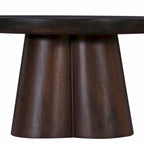 Walnut Round Pedestal Coffee Table, 31" Acacia Wood Top