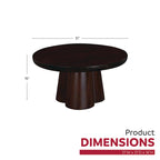 Walnut Round Pedestal Coffee Table, 31" Acacia Wood Top