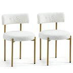 White/Brown/Black/Off-White Mid-Century Dining Chair, Upholstered, Set of 2