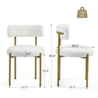 White/Brown/Black/Off-White Mid-Century Dining Chair, Upholstered, Set of 2