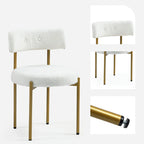 White/Brown/Black/Off-White Mid-Century Dining Chair, Upholstered, Set of 2