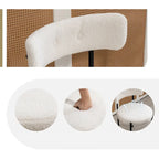 White/Brown/Black/Off-White Mid-Century Dining Chair, Upholstered, Set of 2