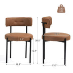 White/Brown/Black/Off-White Mid-Century Dining Chair, Upholstered, Set of 2