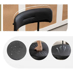 White/Brown/Black/Off-White Mid-Century Dining Chair, Upholstered, Set of 2