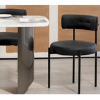 White/Brown/Black/Off-White Mid-Century Dining Chair, Upholstered, Set of 2