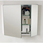 Silver Mirror Medicine Cabinet, Wall Mount/Recessed, Single User