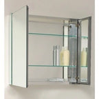 Silver Mirror Medicine Cabinet, Wall Mount/Recessed, Single User