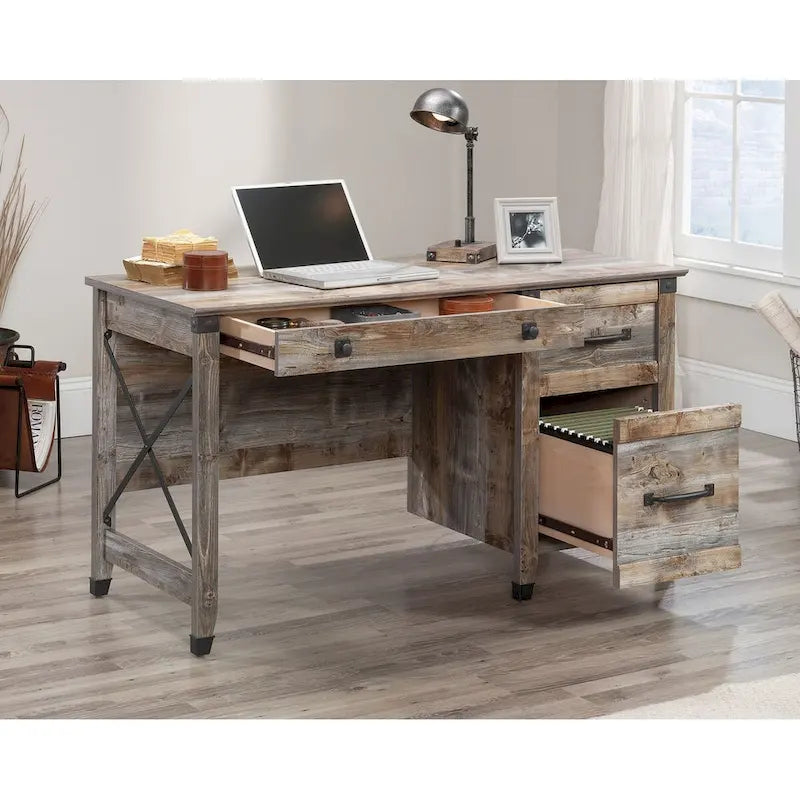 Coffee Oak / Washington Cherry / Rustic Cedar 3-Drawer Home Office Desk, 1-Person