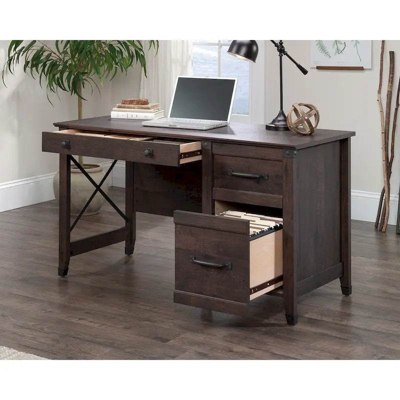 Coffee Oak / Washington Cherry / Rustic Cedar 3-Drawer Home Office Desk, 1-Person