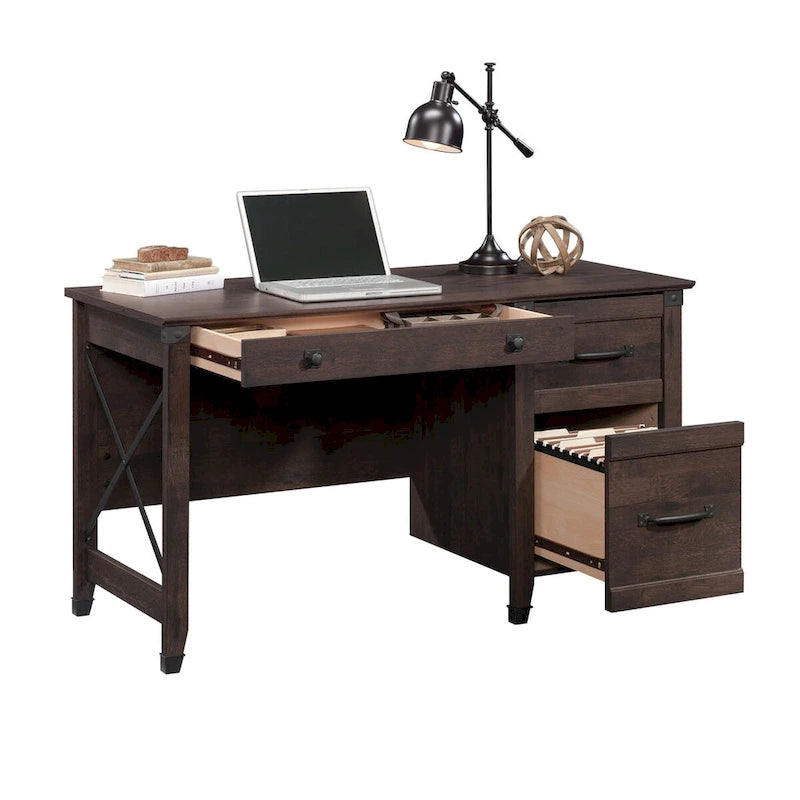 Coffee Oak / Washington Cherry / Rustic Cedar 3-Drawer Home Office Desk, 1-Person
