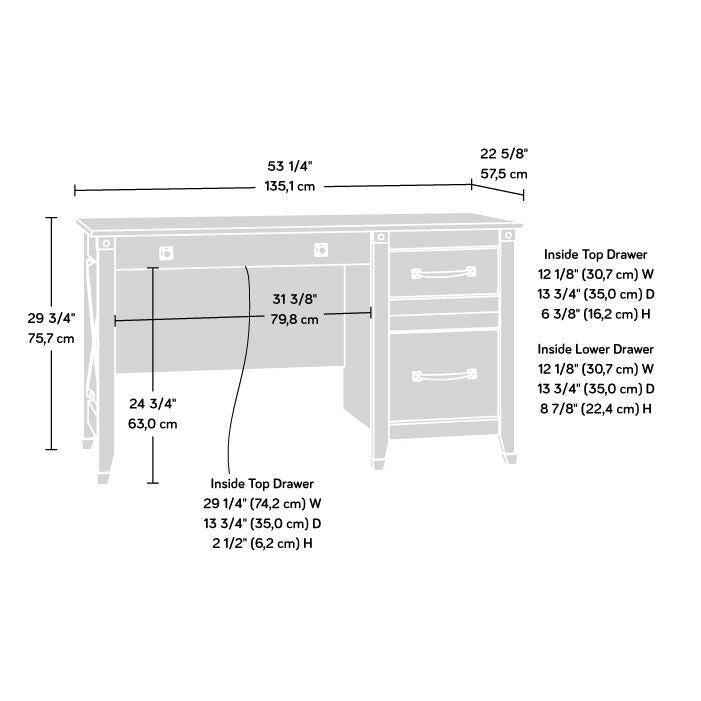 Coffee Oak / Washington Cherry / Rustic Cedar 3-Drawer Home Office Desk, 1-Person