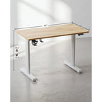 Electric Height-Adjustable Standing Desk, Light Rustic / White, Single User