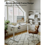 Electric Height-Adjustable Standing Desk, Light Rustic / White, Single User