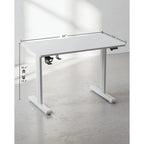 Electric Height-Adjustable Standing Desk, Light Rustic / White, Single User