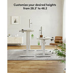 Electric Height-Adjustable Standing Desk, Light Rustic / White, Single User