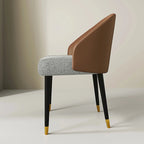 Faux Leather & Fabric Dining Chair, Set of 4 (Brown/Red/Black & Grey)