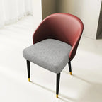 Faux Leather & Fabric Dining Chair, Set of 4 (Brown/Red/Black & Grey)