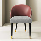 Faux Leather & Fabric Dining Chair, Set of 4 (Brown/Red/Black & Grey)
