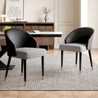 Faux Leather & Fabric Dining Chair, Set of 4 (Brown/Red/Black & Grey)