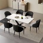 Faux Leather & Fabric Dining Chair, Set of 4 (Brown/Red/Black & Grey)
