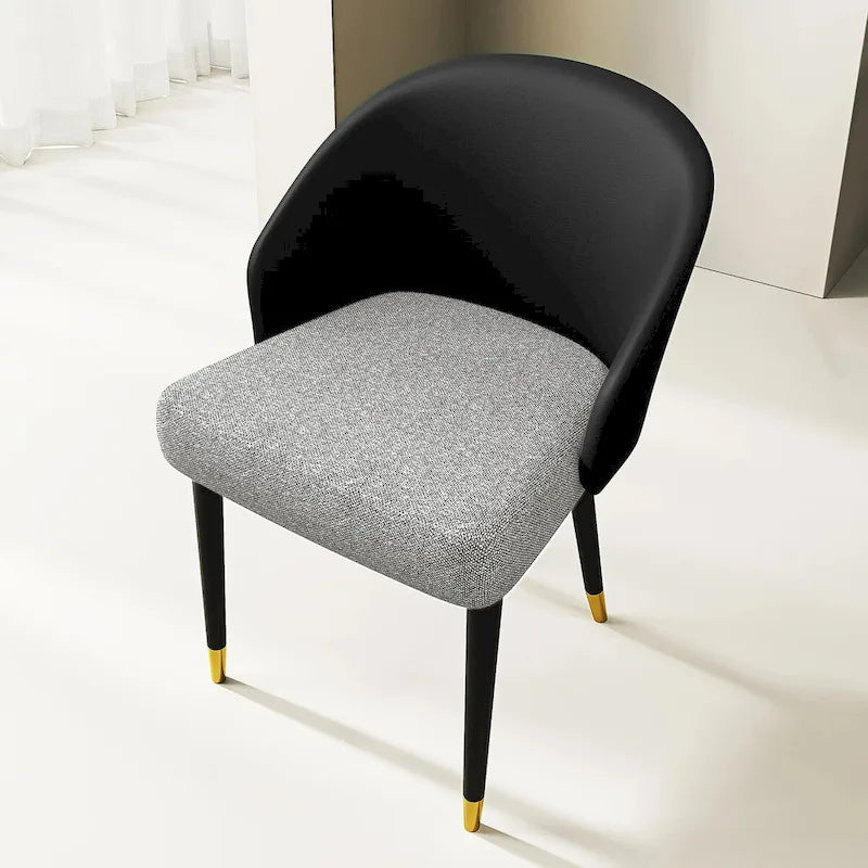 Faux Leather & Fabric Dining Chair, Set of 4 (Brown/Red/Black & Grey)