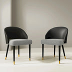 Faux Leather & Fabric Dining Chair, Set of 4 (Brown/Red/Black & Grey)