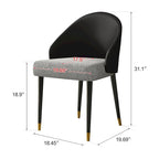 Faux Leather & Fabric Dining Chair, Set of 4 (Brown/Red/Black & Grey)