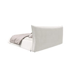 Gray Velvet Upholstered Platform Bed with Padded Headboard, King, 1-Person