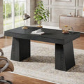 55" Mid-Century Single-Person Office Desk, Trapezoid Base, Black / Light Brown / Grey / Brown