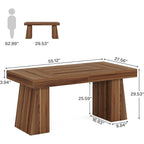 55" Mid-Century Single-Person Office Desk, Trapezoid Base, Black / Light Brown / Grey / Brown