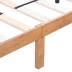 Brown & White Queen Platform Bed Frame, 2-Person, Wood Slat Support