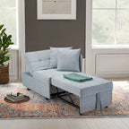 Grey / Black / Dark Blue / Beige Pull-Out Sofa Chair Bed, 3-in-1 Adjustable, Seats 2