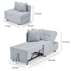Grey / Black / Dark Blue / Beige Pull-Out Sofa Chair Bed, 3-in-1 Adjustable, Seats 2