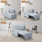 Grey / Black / Dark Blue / Beige Pull-Out Sofa Chair Bed, 3-in-1 Adjustable, Seats 2