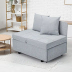 Grey / Black / Dark Blue / Beige Pull-Out Sofa Chair Bed, 3-in-1 Adjustable, Seats 2