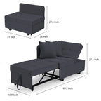 Grey / Black / Dark Blue / Beige Pull-Out Sofa Chair Bed, 3-in-1 Adjustable, Seats 2