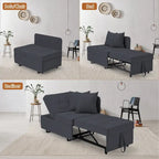 Grey / Black / Dark Blue / Beige Pull-Out Sofa Chair Bed, 3-in-1 Adjustable, Seats 2