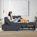 Grey / Black / Dark Blue / Beige Pull-Out Sofa Chair Bed, 3-in-1 Adjustable, Seats 2