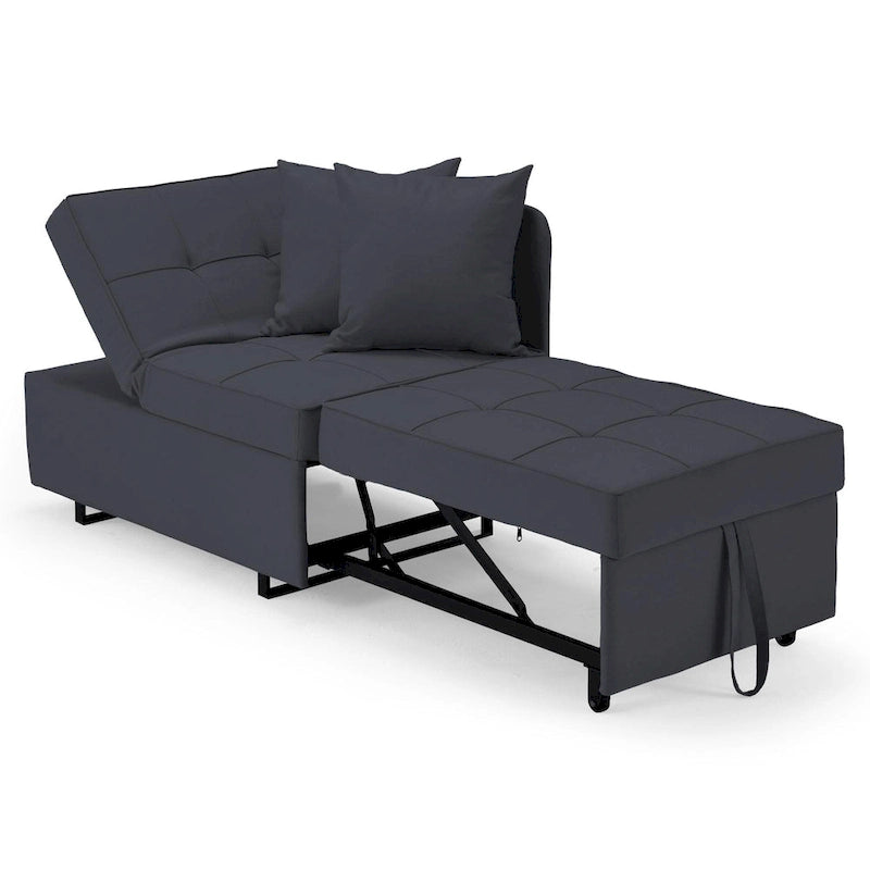 Grey / Black / Dark Blue / Beige Pull-Out Sofa Chair Bed, 3-in-1 Adjustable, Seats 2